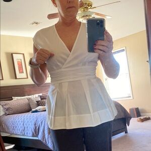 BCBGMaxAzria Elegant White Wrap Top